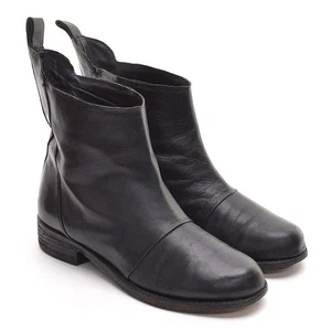 Ladies Belle Sigerson Morrison Round Cap Toe Ankle Boots 8 B Black Leather Shoes - Picture 1 of 7