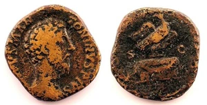 Roma-Marco Aurelio. Sesterzio 180 d.C. Roma, rame 24,1 g. scarso - Foto 1 di 1
