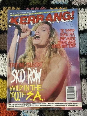 Kerrang! No 379 Feb 1992 - Skid Row, Poison Idea, Extreme Noise Terror, Nymphs - Image 1 of 2