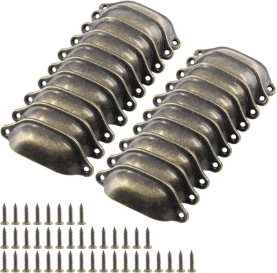 20 Pcs Antique Bronze Drawer Knobs Pulls Handles, Vintage Decorative D - Image 1 of 4