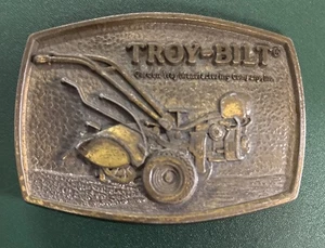 Vintage Troy-Bilt Rototiller Belt Buckle Rear Tiller Brass Metal VTG Farming - Picture 1 of 5