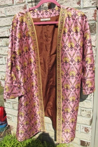 Wayward Fancies eShakti XL 16 Kimono Robe Pink, Yellow, Chocolate Print Boho - Picture 1 of 5