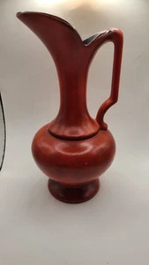 Royal Haeger Vase mit Henkel in roter und schwarzer Keramik. Art Deco. MCM. Vintage - Bild 1 von 5