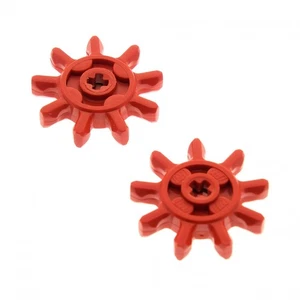 2x Lego Technic Gear Red 9 Teeth for Tank Chain Wheel 3634b 569 G9 - Picture 1 of 1