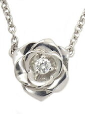 PIAGET K18WG Rose 1P Diamond Necklace #076
