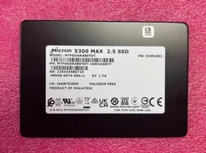 New Micron 5300 MAX 480GB SATA 6Gb/s SSD MTFDDAK480TDT-1AW1ZABYY - Picture 1 of 2