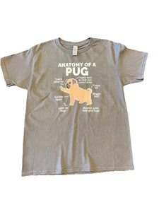 Anatomy Of A Pug Dog Funny Dog Lover Gift Youth M New - Picture 1 of 3