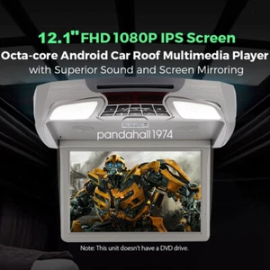 12.1" 1080P Car Roof Mount Monitor Flip Down Screen Overhead Video Display Grey - Picture 1 of 8