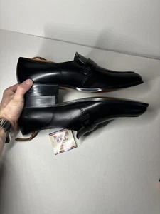 Herren Vintage Deadstock Halbschuhe 11 D Schwarz Hergestellt in den USA Barclays - Bild 1 von 13