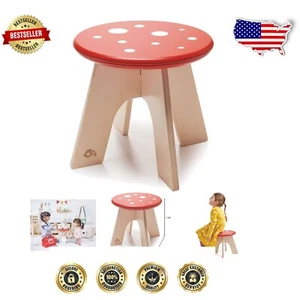 Lightweight & Sturdy Wooden Toadstool Stool for Kids - Perfect for Playtime - Picture 1 of 6