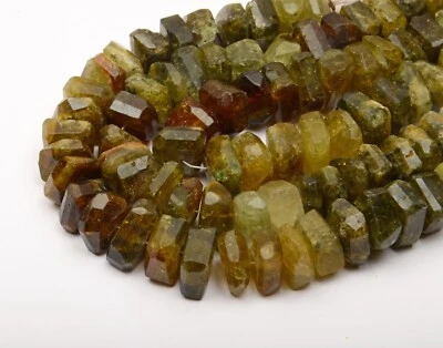 Natural Vessonite Garnet Faceted Tumble Shape 8 Inch 10-13 MM Gemstone Beads - Image 1 of 4