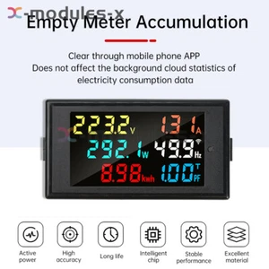 Medidor de panel de CA digital LCD amperios de voltaje frecuencia energía 80-300V 100A - Imagen 1 de 20