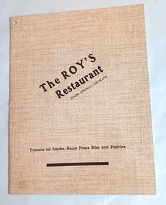 Idaho Springs CO The Roy's Restaurant Vintage Menü T-Bone Steak Mahlzeit 3,50 - Bild 1 von 3