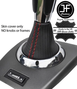 RED STITCHING CARBON FIBER VINYL SMG SHIFT BOOT FOR BMW 3 SERIES E46 98-05 - Picture 1 of 3