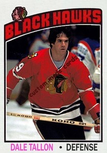 Custom made opc-style 1976-77 Chicago Black Hawks Dale Tallon hockey card 3