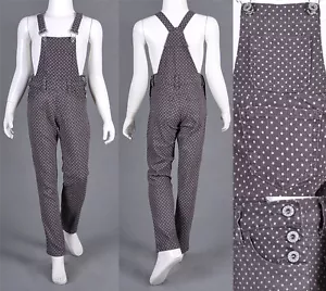 NWT Girls Overall Stretch Denim Grey Dots Skinny Jeans size 4-14,RK-95599K - Picture 1 of 2
