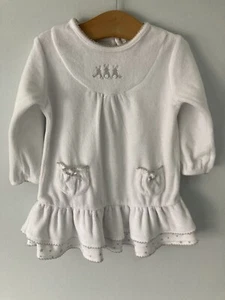 MY FIRST WARDROBE NEXT White Velour Dress Baby Girls Clothing 6-9 Months π€ - Picture 1 of 9