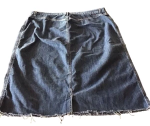 Tommy Hilfiger Women's Denim Midi Skirt Size 18 Vintage Kick Pleat Frade Hem Y2K - Picture 1 of 9