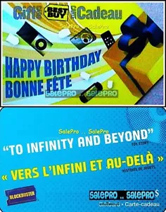 2x BLOCKBUSTER INFINITY & BEYOND IPOD HAPPY BIRTHDAY COLLECTIBLE GIFT CARD LOT - Picture 1 of 4