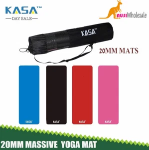 Kasa 20mm Massive Extra Thick Yoga Mat Pilates Gym Fitness Non Slip Surface Grip - Picture 1 of 5