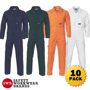 10 x DNC Workwear Cotton Drill Overalls Safety Work Hi Vis Uniform Pocket 3101 - Picture 1 of 6