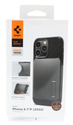 Funda Spigen Slim Armor para MagSafe para Apple iPhone 14 Pro Max - Negra Gunmetal Foto 1 de 4