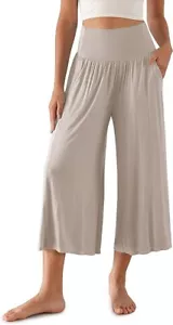 ODODOS Women's Wide Leg Palazzo Lounge Pants with Pockets, Mauve, XL - Picture 1 of 6