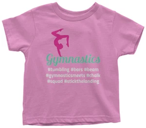 Hashtag Gymnastics Toddler T-Shirt Cute Gymnast Birthday Team Gift - Picture 1 of 9