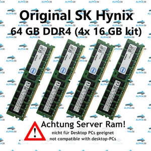 SK hynix 64 GB 4x 16 GB ECC DDR4-2133 Superstorage 4U 6048R-DE2CR24L Server RAM - Picture 1 of 1