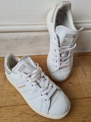 ADIDAS STAN SMITH TRAINERS UK4 US4.5 JP225 white lace up low top leather - Image 1 of 4