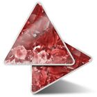 2 X Triangle Stickers  7.5Cm - Macro Red Ruby Stones  #3439