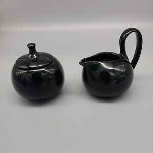 Chantal  Black Gloss Sugar Bowl with lid Creamer Set Modern  Ceramic Beehive