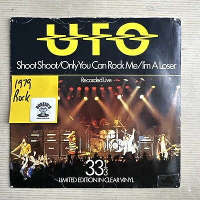U.F.O. - Shoot Shoot / I’m A Loser 7” Vinyl Record Single VG+ Clear Vinyl - Image 1 of 4