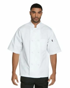NWT DICKIES CLASSIC KNOT BUTTON SHORT SLEEVE CHEF UNIFOR COAT WHITE DC48 SIZE XS - Picture 1 of 4
