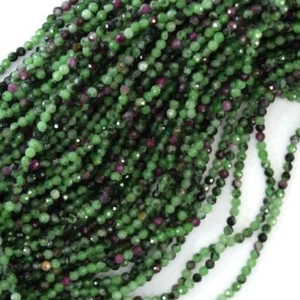 2.5mm Natural Ruby Zoisite Faceted Round Rondelle Beads 32 cm Strand for jewelry - Picture 1 of 4