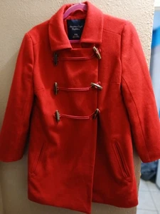 American Eagle Outfitters Damen Wollmischung Parka Mantel Rot Jacke. Gr. M - Bild 1 von 6