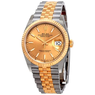 Rolex Datejust 36 automático esfera champán para hombre acero y oro amarillo de 18 quilates Foto 1 de 3