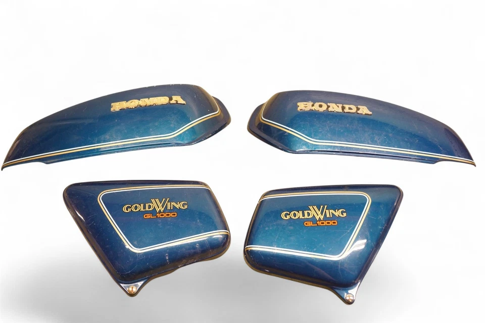 1977 Honda GL1000 GoldwingTank боковые крышки кузова GL 1000 OEM синяя краска *2607A - Изображение 1 из 4