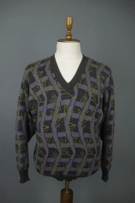 Vintage PIERRE BALMAIN Multi Wool Knit Long Sleeve V-Neck Pullover Sweater Sz 7 - Image 1 of 4
