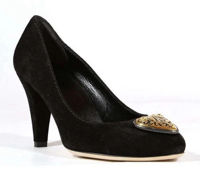 Gucci Women's Heart Logo Black Suede Pump Heels | EU 39 US 8.5 | New In Box - Image 1 of 4