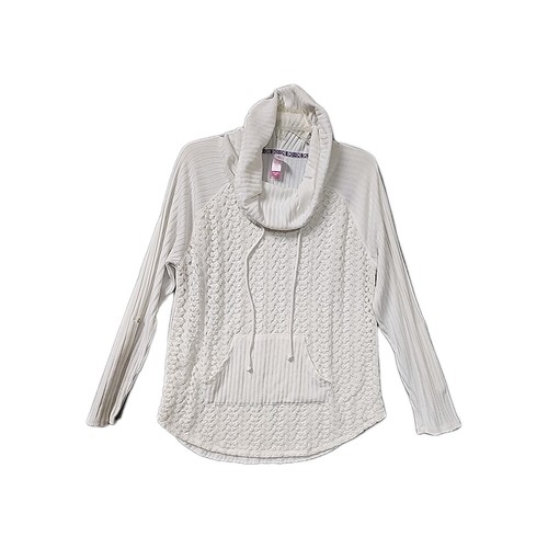 OFF WHITE Felpa donna con cappuccio NoBo pullover maglione colore panna 2xl bianco sporco tasca frontale