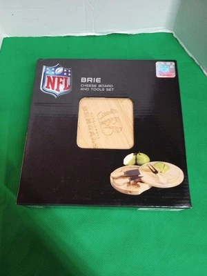 NFL Cincinnati BENGALS Brie Cheese Board and Tools Set 7.5" Diameter - Image 1 of 2