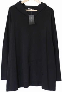 Bryn Walker NWT French Terry HOODED SHIRT Hoodie Top Pockets OVERSIZE L $145 - Picture 1 of 5