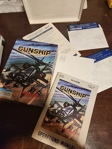 Gunship Attack Helicopter Simulation For IBM PC 1986 Microprose Floppy Disc A, B - Picture 1 of 14