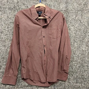 Dockers Bottoni Uomo M Rosso Plaid Manica Lunga Bottone Casual Cotone e Poliestere - Foto 1 di 5