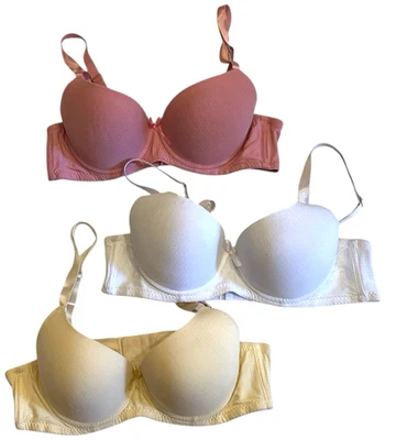 Sujetador Viola's Secret Mujer 36C Con Aros Push Up 1 Blanco 1 Marfil 1 Rosa Ajustable Foto 1 de 4