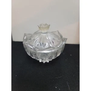 Gorham Crystal Rose Covered Candy Dish Trinket Vanity Powder Jewelry - Picture 1 of 4