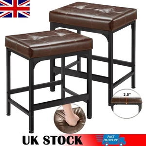2x Wooden Bar Stool Bar Kitchen Stool Breakfast Bar Low Stool 19*13*24in New UK - Picture 1 of 8
