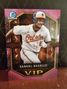 2025 Bowman Mega - SAMUEL BASALLO - VIP Pink Mojo Rifrattore #/199 Orioles #4 - Foto 1 di 3