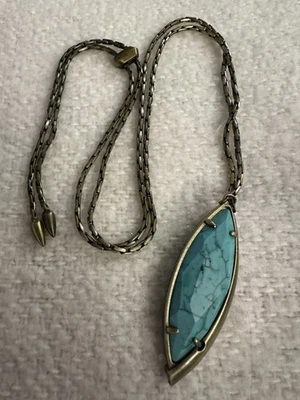 Ожерелье с подвеской в виде имитации бирюзы латунного тона Kendra Scott - Изображение 1 из 4